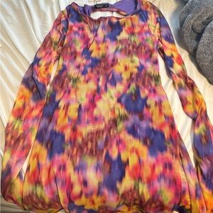 Vibrant Multicolor Long Sleeve dress